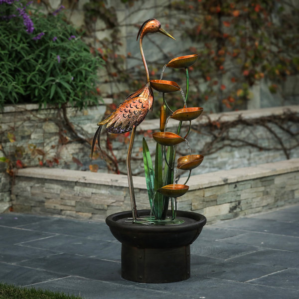 resin solar outdoor fountain with light